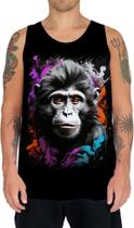 Camiseta Regata Macaco Monkey Ilustrado Vetor 4 Camiseta Regata Macaco Monkey Ilustrado Vetor 4