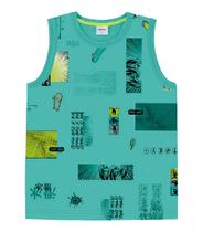 Camiseta Regata Machão Menino Estampada Verde