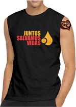 Camiseta Regata Maio Amarelo MASCULINA Juntos Salvamos Vidas