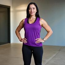 Camiseta REGATA MALHA FRIA POLIAMIDA feminina Dry Fit tecido furadinho Academia Fitness Corrida 658 COR:LilásTAMANHO:M
