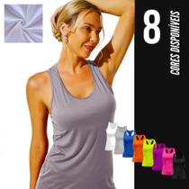 Camiseta REGATA MALHA FRIA POLIAMIDA feminina Dry Fit tecido furadinho Academia Fitness Corrida 658