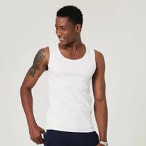 Camiseta Regata Malwee Ribana Masculina Gola Redonda Branca Camiseta Regata Malwee Ribana Masculina Gola Redonda Branca