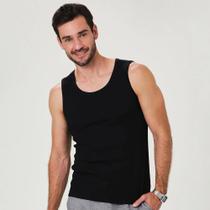 Camiseta Regata Malwee Ribana Masculina Gola Redonda Preto Camiseta Regata Malwee Ribana Masculina Gola Redonda Preto