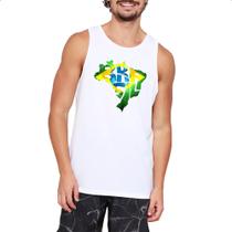 Camiseta Regata Mapa Brasil Escrita Camiseta Regata Mapa Brasil Escrita