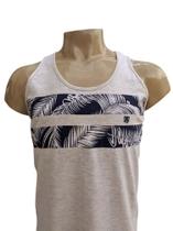 Camiseta Regata Masculina 2921 estampa floral mescla algodão academia malhação training corrida