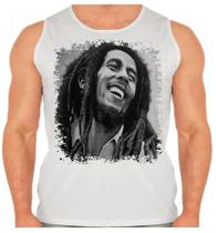 Camiseta Regata Masculina Bob Marley Black Whithe Reggae Camiseta Regata Masculina Bob Marley Black Whithe Reggae