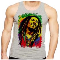 Camiseta Regata Masculina Bob Marley Colorido Reggae Camiseta Regata Masculina Bob Marley Colorido Reggae