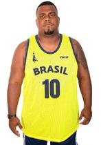 Camiseta Regata Masculina Brasil Basquete Plus Size Adulto - TWS