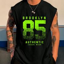 Camiseta Regata Masculina Broklyn 85 Estilo Gringo Moda Confortavel
