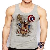 Camiseta Regata Masculina Capitao Caverna Escudo America Desenho Antigo Camiseta Regata Masculina Capitao Caverna Escudo America Desenho Antigo
