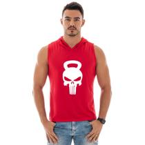 Camiseta Regata Masculina Capuz Estilo Machão Estampada Caveira
