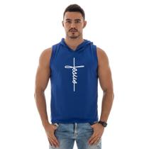 Camiseta Regata Masculina Capuz Machão Academia Treino Religiosa