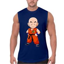 Camiseta Regata Masculina Casual Algodão Premium Dragon Ball Kuririn - Elite