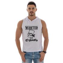 Camiseta Regata Masculina Com Capuz Treino Academia Estampa Personagem Camiseta Regata Masculina Com Capuz Treino Academia Estampa Personagem
