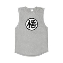 Camiseta Regata Masculina De Algodão Com Estampa Divertida De Anime Japonês Wu Font Para Academia E