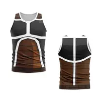 Camiseta Regata Masculina Dragon Ball Z Saiyan Bordock Cosplay Com Estampa, Secagem Rápida, Casual,