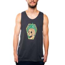 Camiseta Regata Masculina Estampada Praia Piscina Academia Poliéster Algodão MXC BRASIL