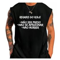 Camiseta Regata Masculina Frase Regras Do Role - BT228