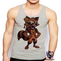 Camiseta Regata Masculina Groot Rocket Guardioes Galaxia