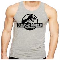 Camiseta Regata Masculina Jurassic Park World Dinossauro Rex Tiranossauro Camiseta Regata Masculina Jurassic Park World Dinossauro Rex Tiranossauro