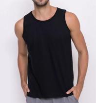 Camiseta regata masculina malha 100% algodão preta Camiseta regata masculina malha 100% algodão preta