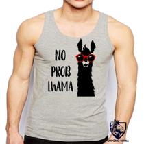 Camiseta Regata Masculina No Problhama Lhama Problema Camiseta Regata Masculina No Problhama Lhama Problema