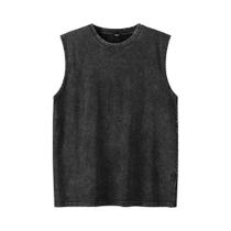 Camiseta Regata Masculina Oversized Com Estampa Gráfica Vintage Lavada Y2K Para Verão, Academia,