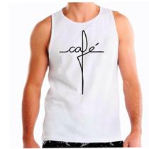 Camiseta regata masculina personalizada café meme