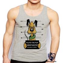 Camiseta Regata Masculina Pluto Preso Prisao Cachorro Camiseta Regata Masculina Pluto Preso Prisao Cachorro