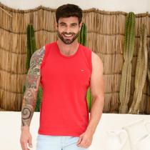 Camiseta Regata Masculina Red Cotton Com Estilo Hot Verão Camiseta Regata Masculina Red Cotton Com Estilo Hot Verão