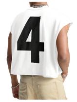 Camiseta regata masculina RoseSeek com estampa numérica branca de verão Camiseta regata masculina RoseSeek com estampa numérica branca de verão