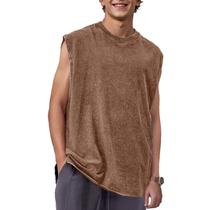Camiseta regata masculina sem mangas KEEPSHOWING Coffee Loose Fit Camiseta regata masculina sem mangas KEEPSHOWING Coffee Loose Fit