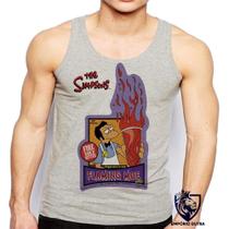 Camiseta Regata Masculina Simpsons Moe Bar Cerveja Homer Fogo Camiseta Regata Masculina Simpsons Moe Bar Cerveja Homer Fogo