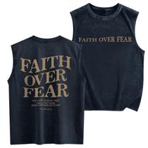 Camiseta regata masculina Weetiotio Christian Faith Over Fear azul Camiseta regata masculina Weetiotio Christian Faith Over Fear azul