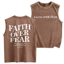 Camiseta regata masculina Weetiotio Christian Faith Over Fear Coffee Camiseta regata masculina Weetiotio Christian Faith Over Fear Coffee