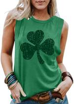 Camiseta regata MEESHEEP St. Patrick's Day para mulheres verde tamanho L