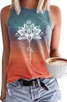 Camiseta regata MHTOR Sun Salt Sand Beach Coconut Tree para mulheres Camiseta regata MHTOR Sun Salt Sand Beach Coconut Tree para mulheres