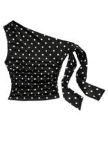Camiseta regata Milumia Polka Dots, um ombro, franzida Camiseta regata Milumia Polka Dots, um ombro, franzida