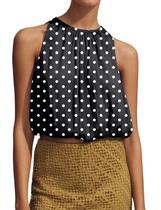 Camiseta regata MISSACTIVER Halter Crop Bubble Polka Dot para mulheres Camiseta regata MISSACTIVER Halter Crop Bubble Polka Dot para mulheres