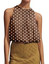 Camiseta regata MISSACTIVER Halter Crop Bubble Polka Dot para mulheres Camiseta regata MISSACTIVER Halter Crop Bubble Polka Dot para mulheres