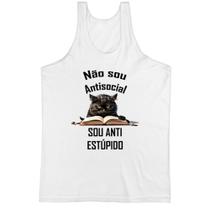 Camiseta Regata Nao sou anti-social sou anti estupido