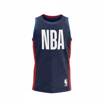 Camiseta Regata NBA Infantil Juvenil Terms Azul Marinho
