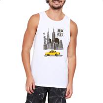 Camiseta Regata New York Pintura Nanquim Camiseta Regata New York Pintura Nanquim