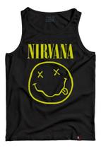 Camiseta Regata Nirvana Logo Banda Rock Clássicos Anos 80