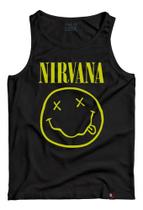 Camiseta Regata Nirvana Logo Banda Rock Clássicos Anos 80