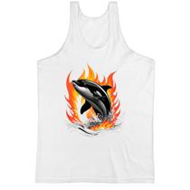Camiseta Regata Orca ataque elementos de fogo