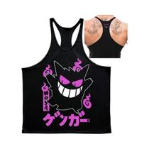 Camiseta Regata Oversize Gengar Para Homens, Em Algodão, Para Fitness E Basquete, Roupa De