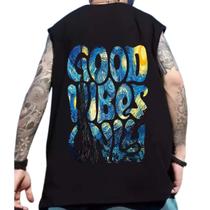 Camiseta Regata Oversized Good Vibes Vicen Estrelado Moda Top