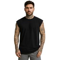 Camiseta Regata Oversized Masculina Academia Machão Treino Longline Lisa Algodao Camiseta Regata Oversized Masculina Academia Machão Treino Longline Lisa Algodao