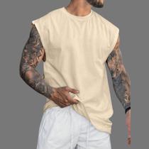 Camiseta Regata Oversized Masculina Academia Machão Treino Longline Lisa Camiseta Regata Oversized Masculina Academia Machão Treino Longline Lisa